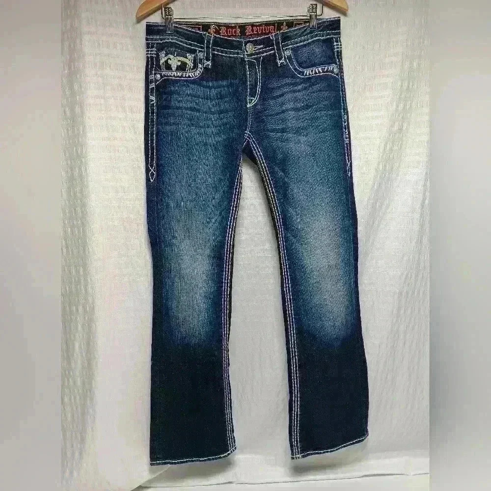 Rock Revival Jenna Boot cut Buckle jeans. Ladies size  29